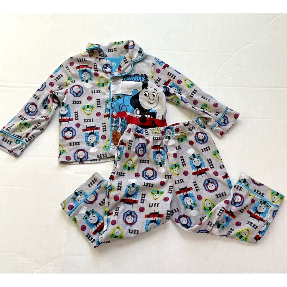 Thomas & Friends Button Up Pajama Set Toddler Size 2T Thomas the Tank Engine